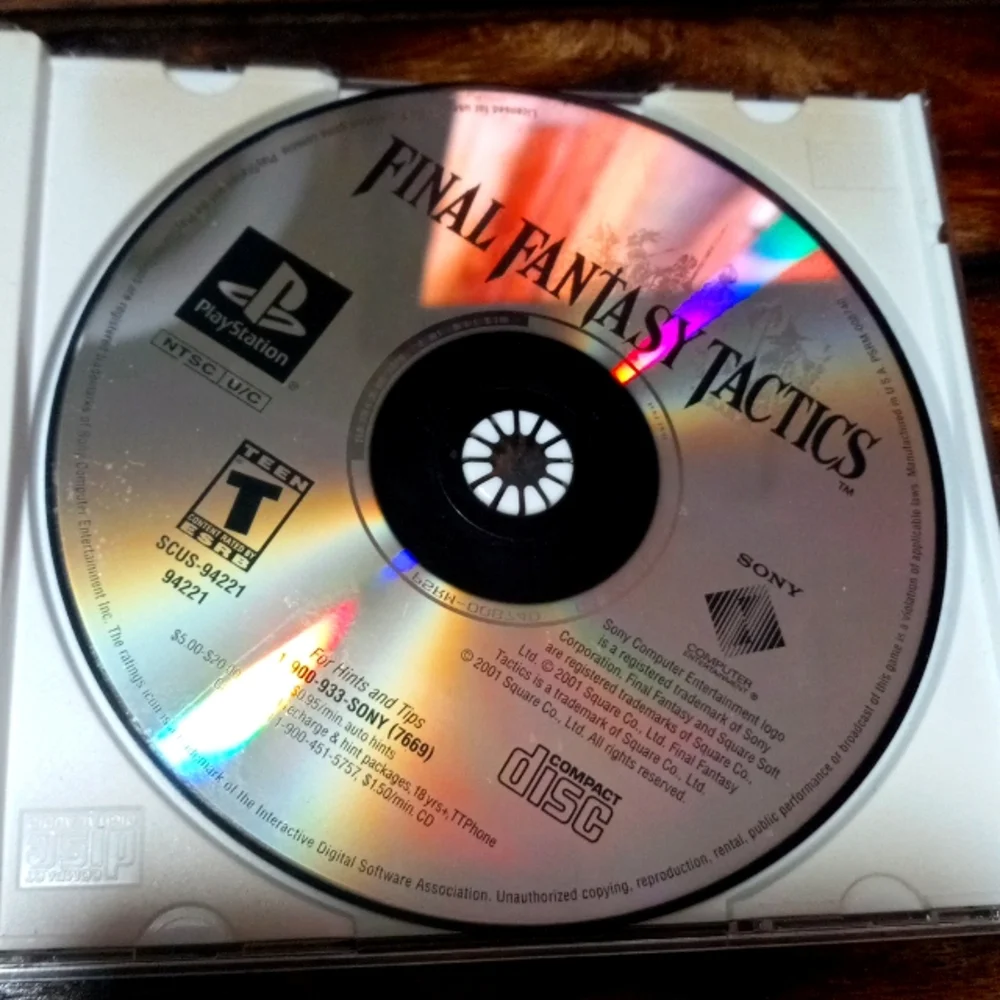G-14 PS1 green label black disc- Final Fantasy Tactics game